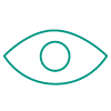 Green icon representing an eye. 