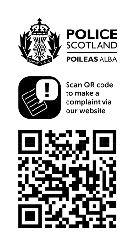 QR code for complaints to Police Scotland